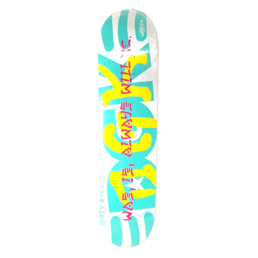 DGK "Was, is, Always Will Be" White/Turquoise/Yellow/Purple Size 7.8- Skateboard Deck