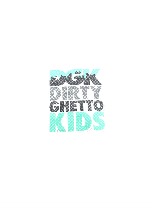 Dgk Dirty Ghetto Kids Clear Teal Black 8.3" x 4.5" Sticker