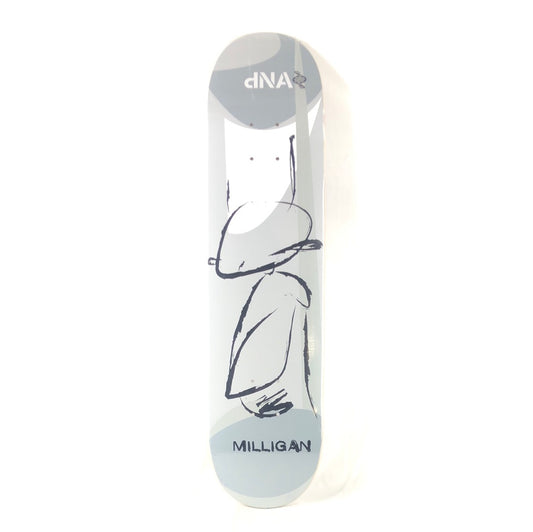 DNA Matt Milligan Pro Model Grey White Black Size 7.625" Vintage NOS Deck Copy