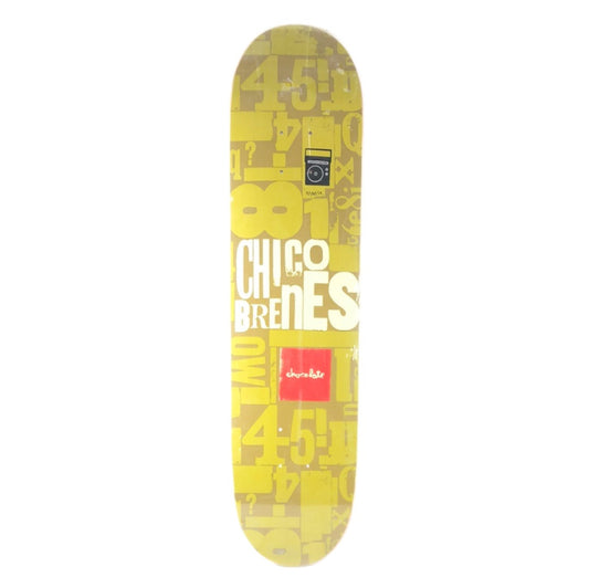 Chocolate Chico Brenes Woodtype Series Green/White Size 7.58 Skateboard Deck