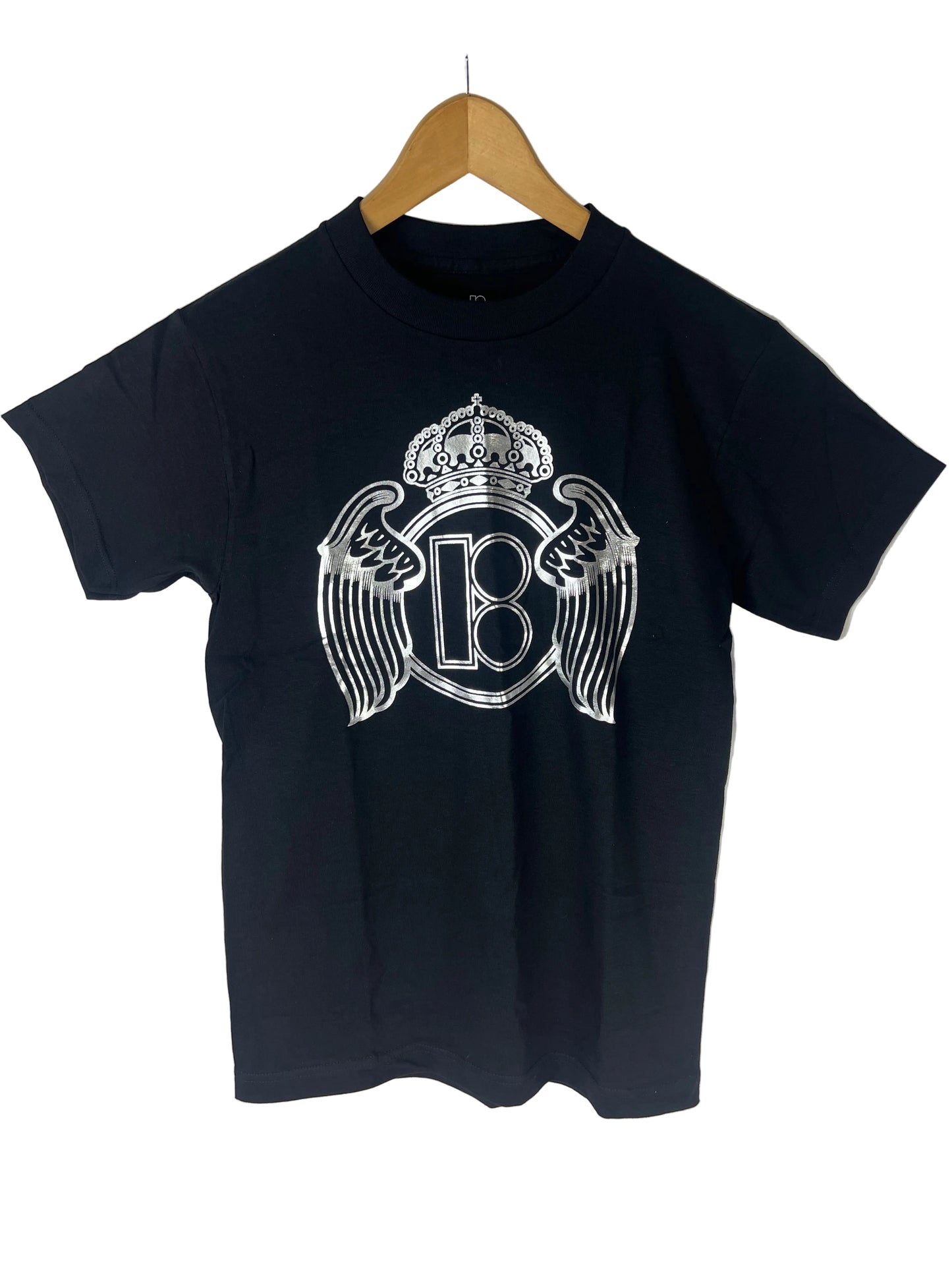 Plan B B Crown With Wings Metallic Silver Black Size S S/s Vintage Shirt
