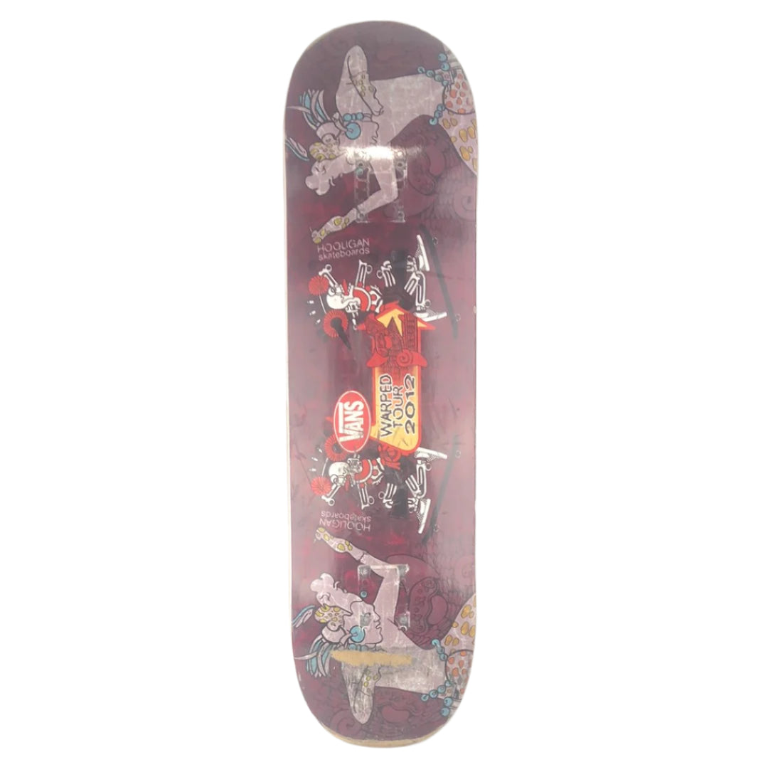 Hooligan Vans Warped Tour 2012 Multi Color 8.25"  Skated Deck