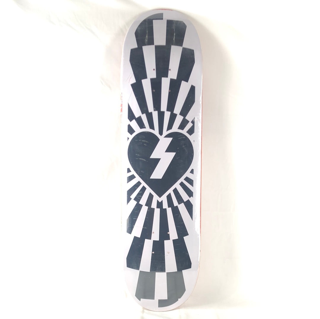 Mystery Heart Logo White/Black Size 8.5 Skateboard Deck