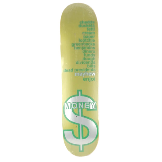 Enjoi John Mayhew "Money" Green/Silver Size 7.75" Vintage NOS Deck