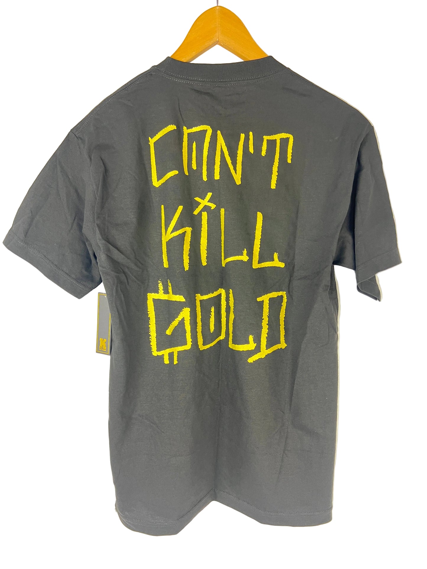 Gold Gold Front Print Can't Kill Gold Back Print Black Gold Size M S/s Vintage Shirt
