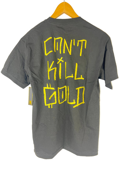 Gold Gold Front Print Can't Kill Gold Back Print Black Gold Size M S/s Vintage Shirt