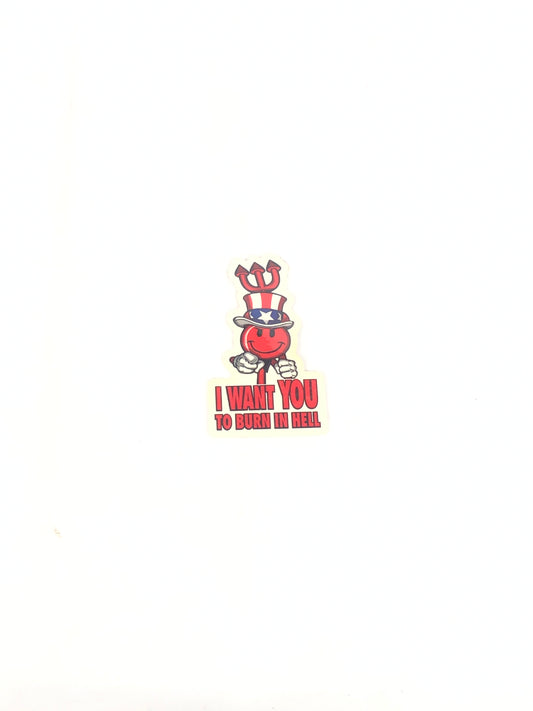 World Industries Burn In Hell Flame Boy Clear Red 2.5" x 4.3" Sticker