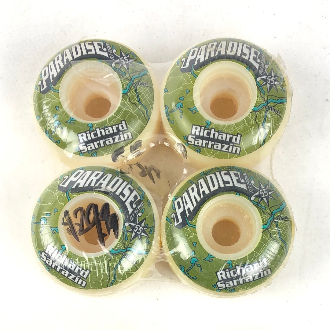 Paradise  Richard Sarrazin Map Graphic Green Black White 55mm Skateboard Wheels