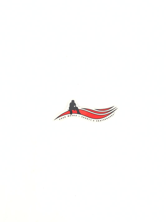 Shorty's Skateboards Chad Muska Silhouette Wave Clear Red Black 4" x 1.5" Vintage NOS Sticker