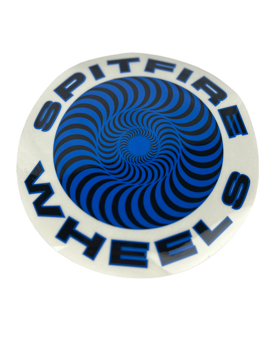 Spitfire Swirl Sticker Clear Blue Black Size 7.5" Vintage NOS Sticker