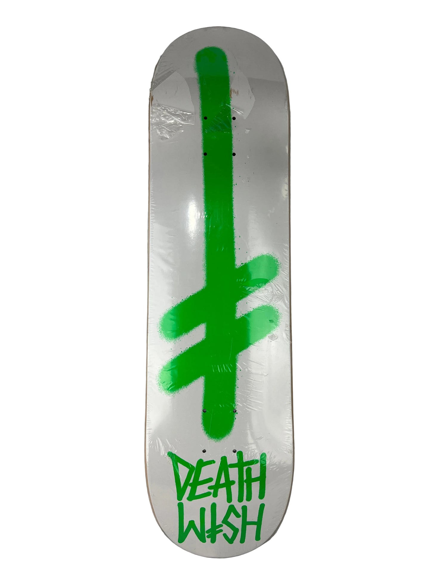 Deathwish Team Death Spray Cross White Green Size 8.125" Vintage NOS Deck