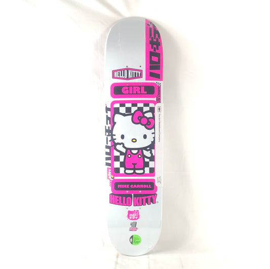 Girl Mike Carroll Hello Kitty White/Pink/Black Size 7.25 Skateboard Deck