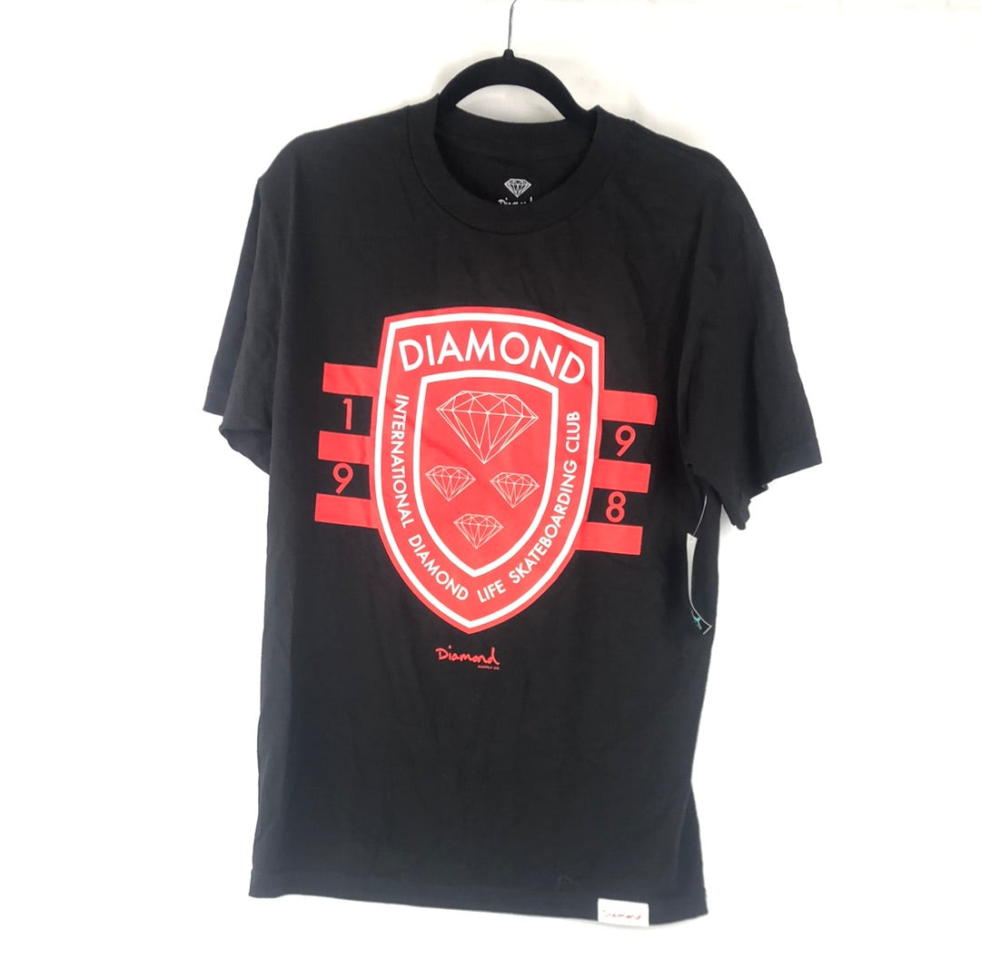 Diamond Chest Logo Black Red Size M S/s Shirt