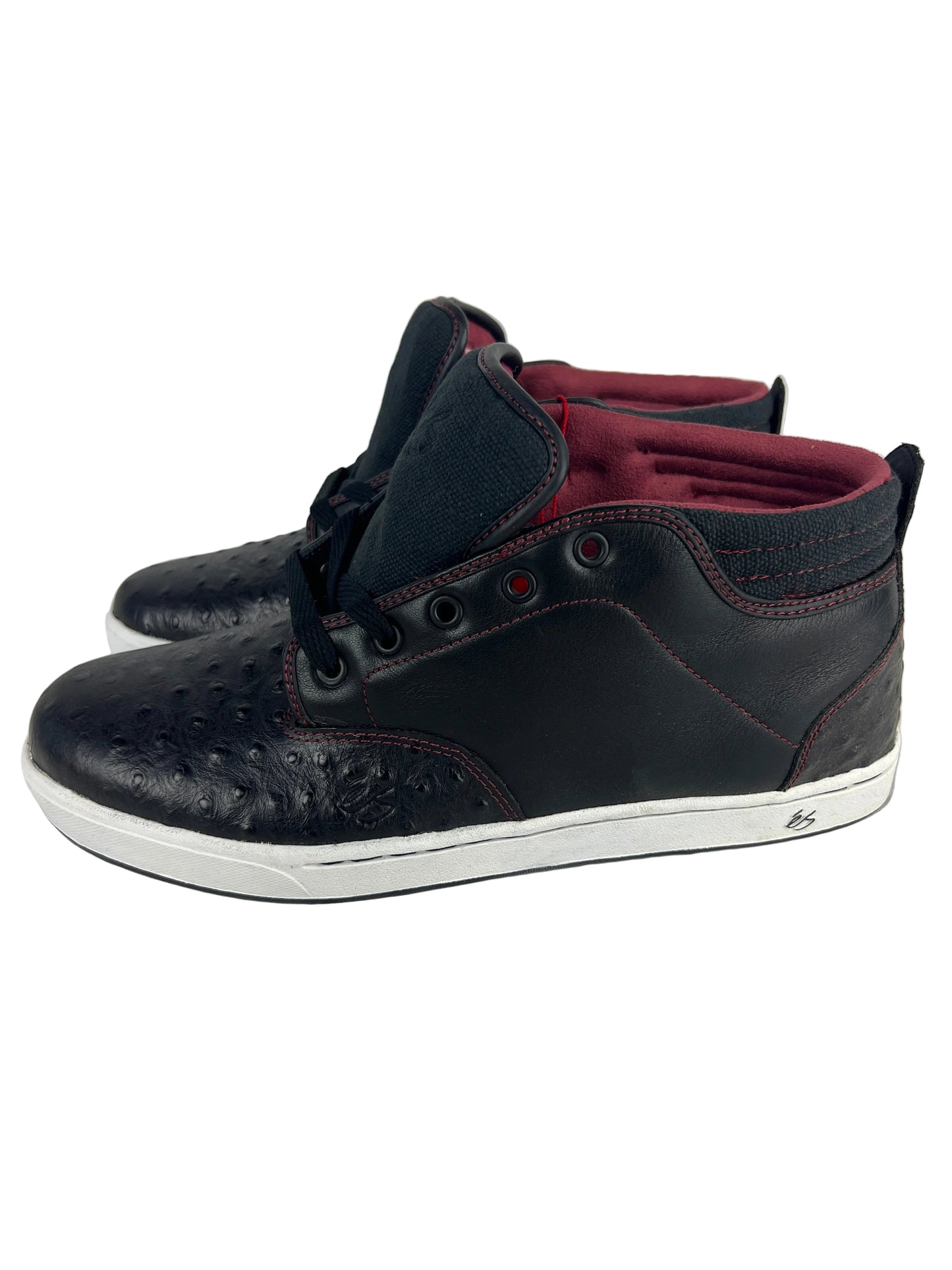 ES Jasper Black White Red Leather US Mens Size 11.5" Vintage Classic Shoes