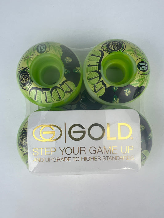 Gold Wheels Josh Kalis Shiesty Dolla Bill Green Black Size 51MM Vintage NOS Wheels