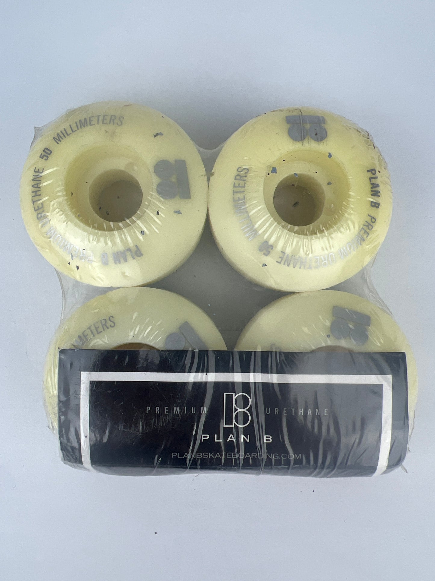 Plan B Premium Urethane Italics Black White Grey Size 50MM Vintage NOS Wheels
