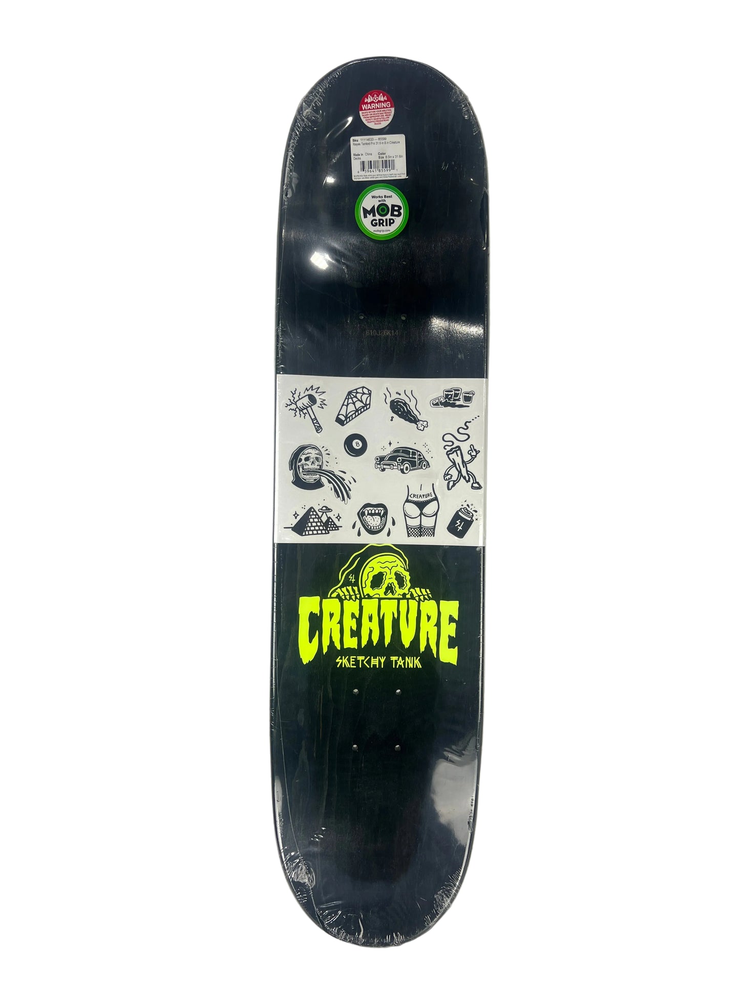 Creature Ryan Reyes Tanked Green Black Size 8.0" Vintage NOS Deck