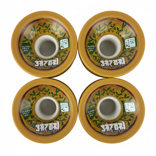 Satori Movement Leaves Caramel Make 59MM 84A Vintage NOS Cruiser Wheels
