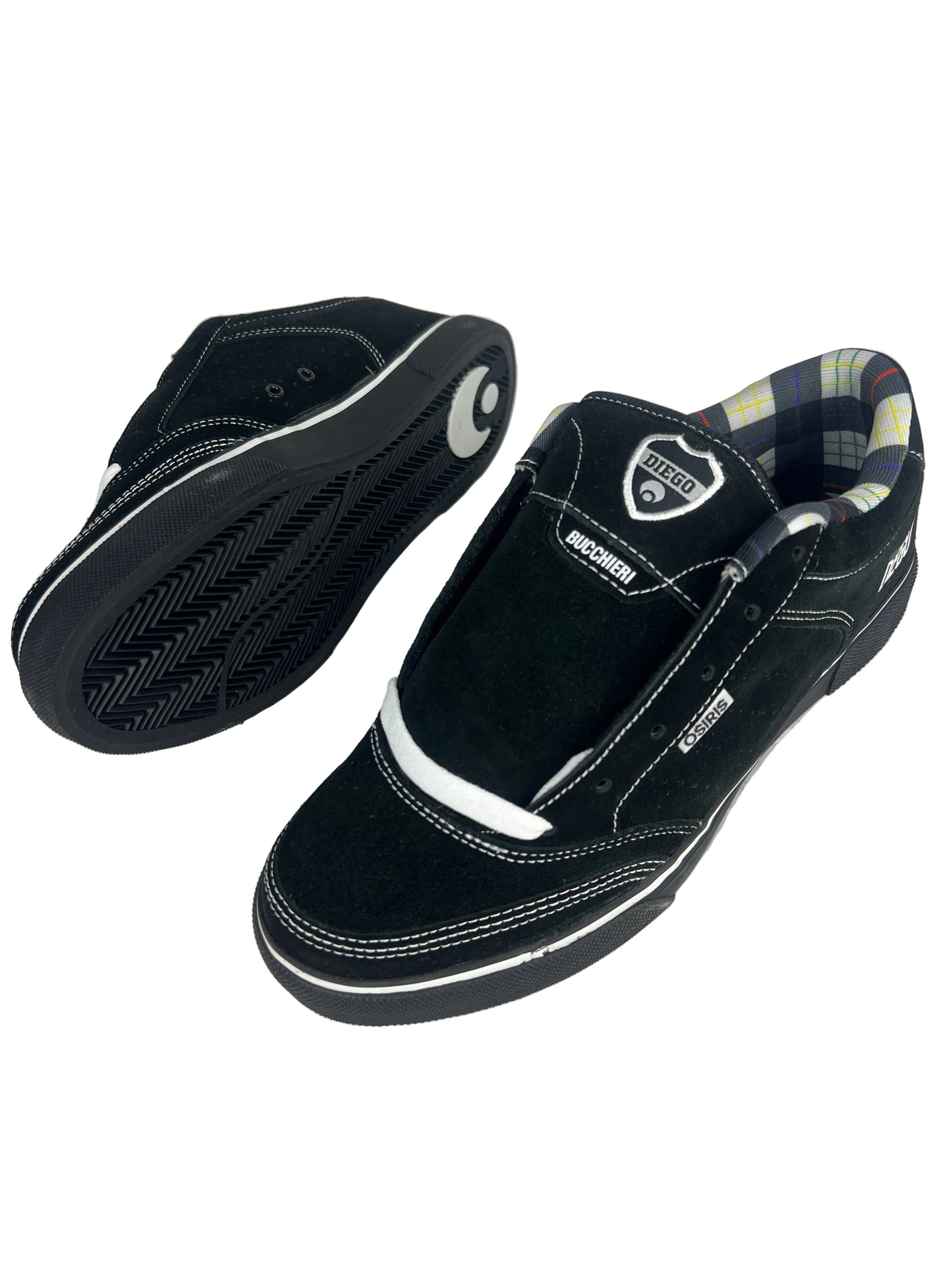 Osiris Diego Bucchieri Cleaver Black Plaid US Mens Size 9.5 Shoes