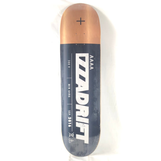 Adrift AAAA Battery Black/Bronze/White Size 8.5 Skateboard Deck