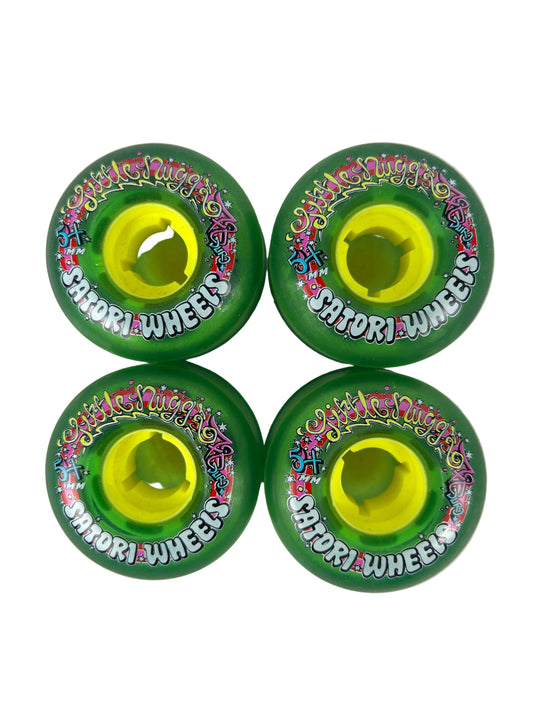 Satori Movement Little Nugs Clear Green White Red Size 54MM 78A Duro Vintage NOS Cruiser Wheels