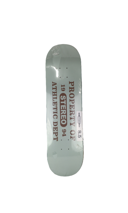 Stereo Property Of 1994 Athletic Dept White Brown Size 8.5 Vintage NOS Deck