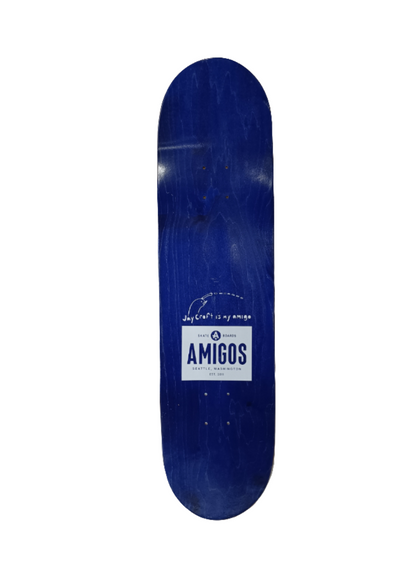 Amigos Skateboards Jaycroft Hi Line Blue White Yellow Size 8.5 Vintage NOS Deck