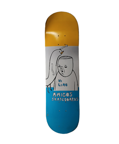 Amigos Skateboards Jaycroft Hi Line Blue White Yellow Size 8.5 Vintage NOS Deck