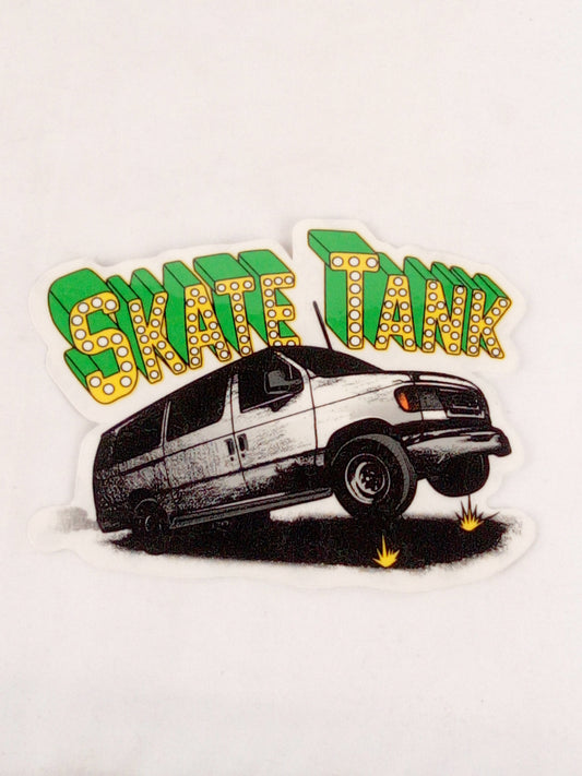 Shake Junt Skate Tank Black Green Yellow 5" x 4" Vintage NOS Sticker