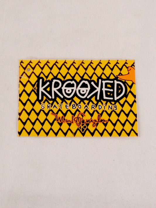 Krooked Skateboarding Mark Gonzales Yellow Black 3.75" x 2.25" Vintage NOS Sticker