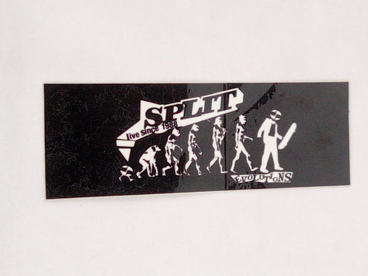 Split Clothing Live Since 1988 Evolutions Black White 6" x 2" Vintage NOS Sticker
