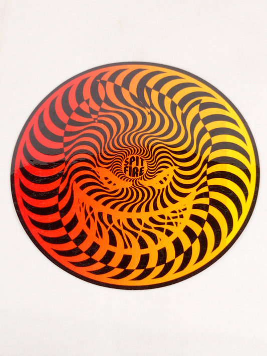 Spitfire Wheels Spiral Clear Yellow Orange 7.5" x 7.5" Sticker