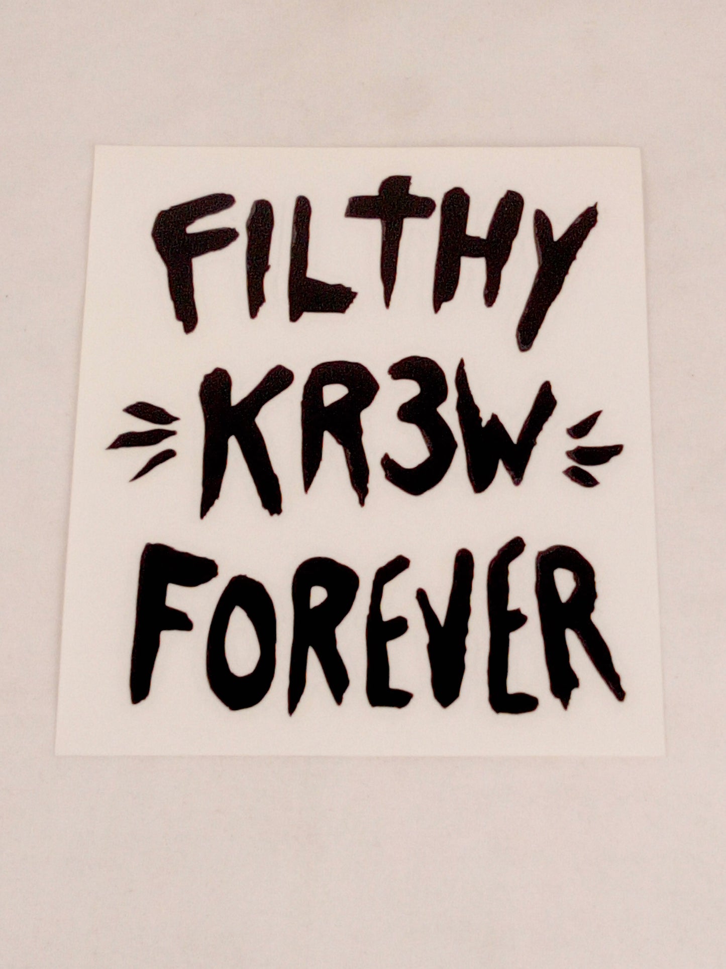 Krew Filthy Kr3w Forever White Black Wavy 5.25" x 4.5" Vintage NOS Sticker