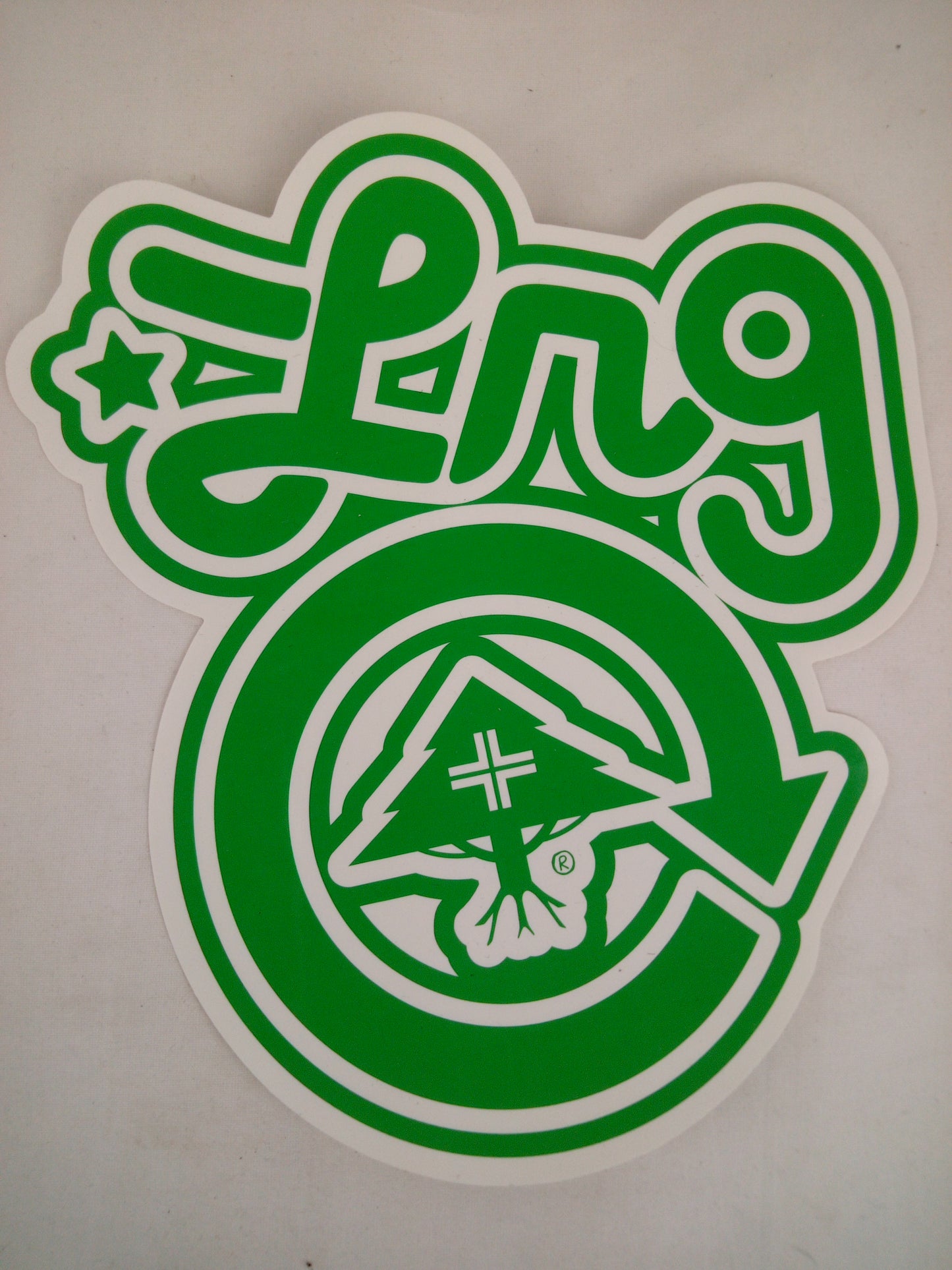 LRG Large Tree Logo White Green 8" x 7.5"  Vintage NOS Sticker