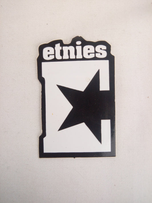 Etnies Star Black White 1" x 1.75 Vintage NOS Sticker