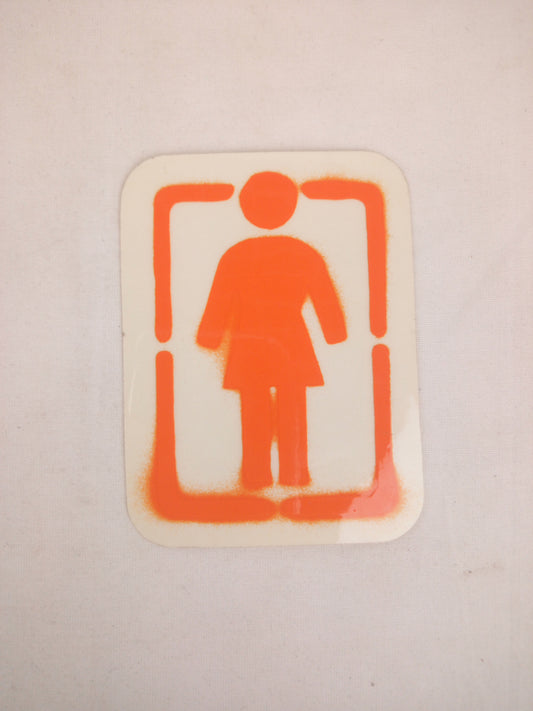 Girl Skateboards Clear Orange 2.5" x 3.25" Vintage NOS Sticker