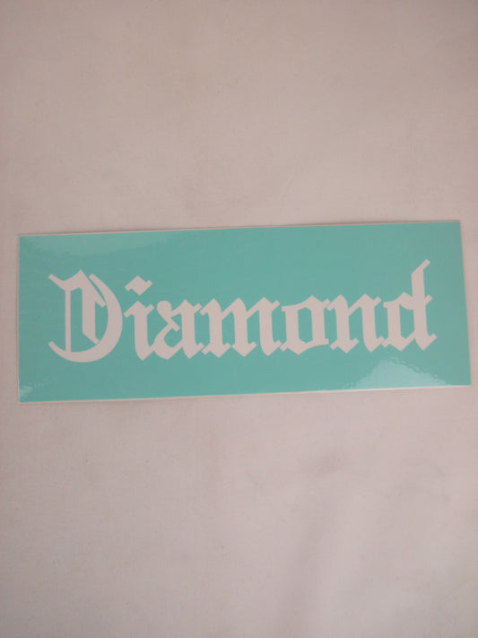 Diamond Baby Blue White 8" x 3" Vintage NOS Sticker