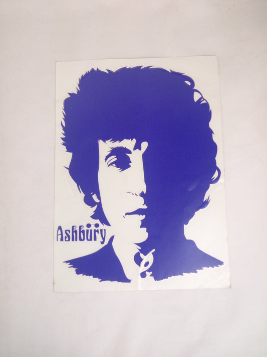 Ashbury Bob Dylan Clear Purple 7.9" x 8" (Large) Sticker