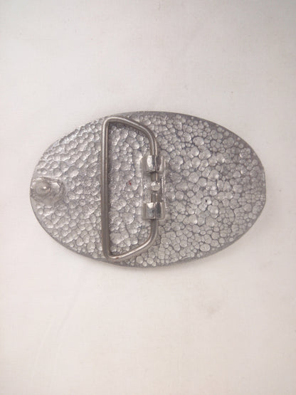 Black Label Skateboards Flame Logo Og Black Red Metallic Silver 3.25" x 2.5" Vintage NOS Belt Buckle