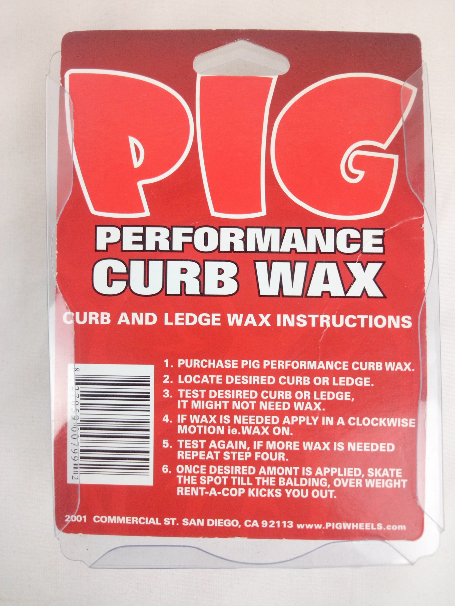 Pig Wheels Raised Pig Head Blue Vintage NOS Performance Curb Wax