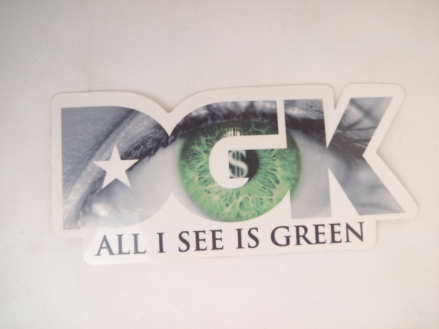 Dirty Ghetto Kids DGK All I See Is Green Eye Clear Black Green 4.5" x 2.25" Sticker