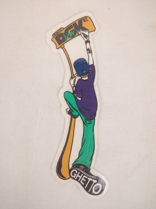 Dirty Ghetto Kids DGK Lenny Rivas H-Street Clear Green Purple 5.5" x 1.75" Vintage NOS Sticker