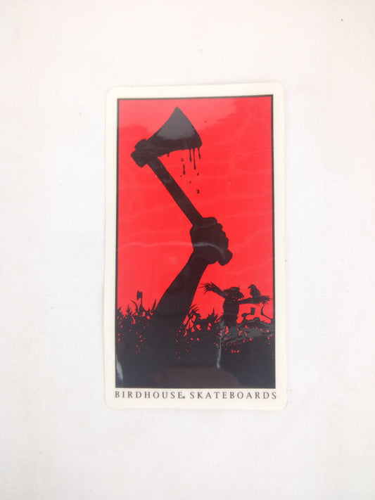 Birdhouse Skateboards Steve Berra Hatchet Clear Black Red 4.25" x 2.25" Vintage NOS Sticker