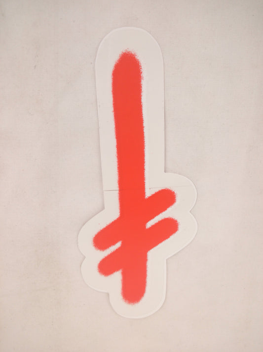 Deathwish Death Spray Cross Logo Clear Red 6.25" x 2.5" Sticker