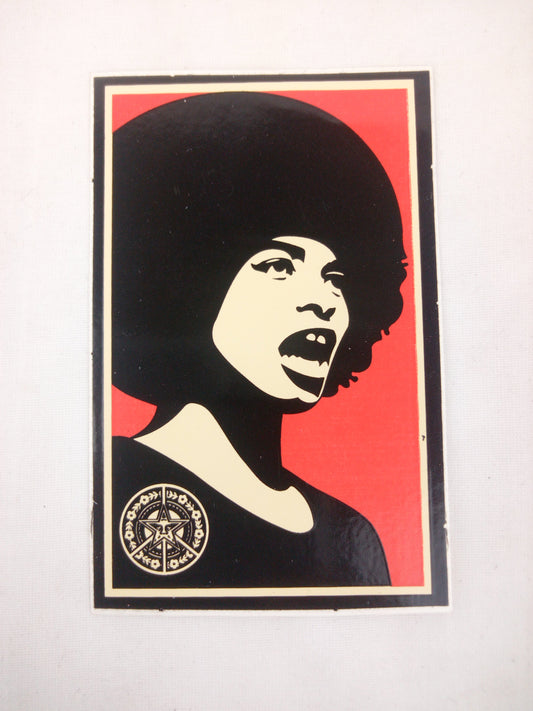 Obey Shepard Fairey Woman Black Tan Orange 3.75" x 2.5" Vintage NOS Sticker