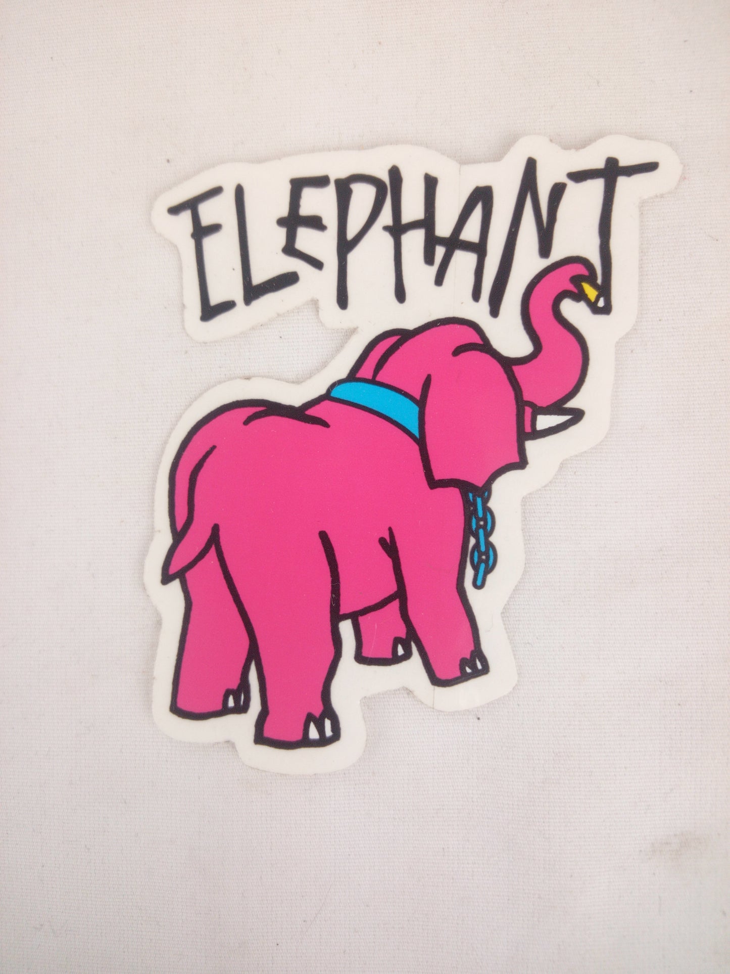 Elephant Skateboards Mike Vallely Elephant Clear Pink Blue 3" x 2.5" Vintage NOS Sticker