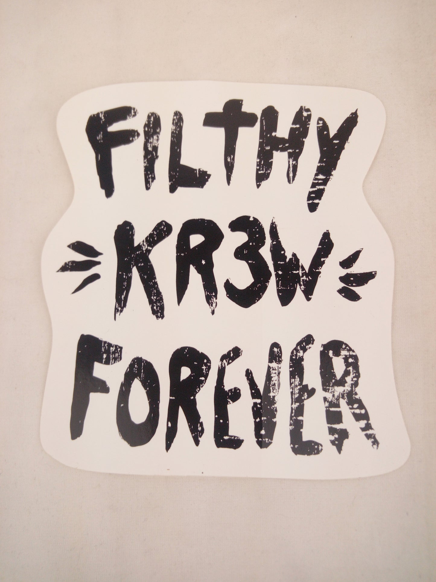 Krew Filthy Kr3w Forever White Black 2.5 " x 2.25" Vintage NOS Sticker