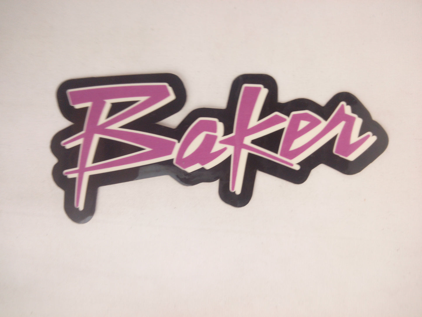 Baker Skateboards Baker Retro Font Black Purple White 5" x 2" Vintage NOS Sticker