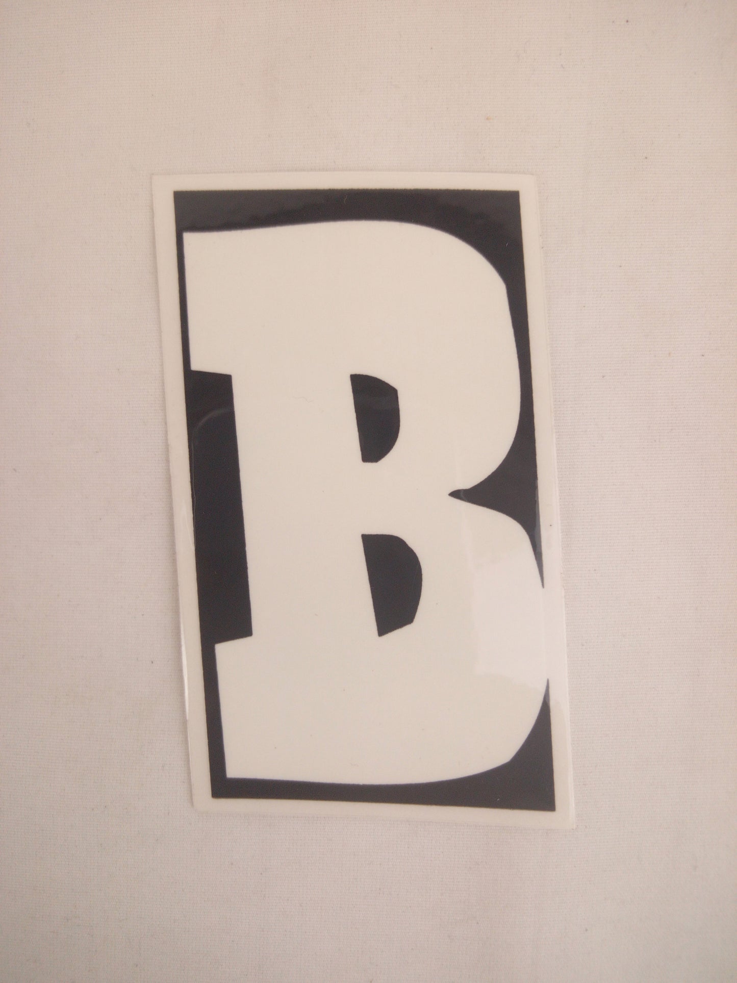 Baker B Clear Black White 3.75" x 3.25" Sticker