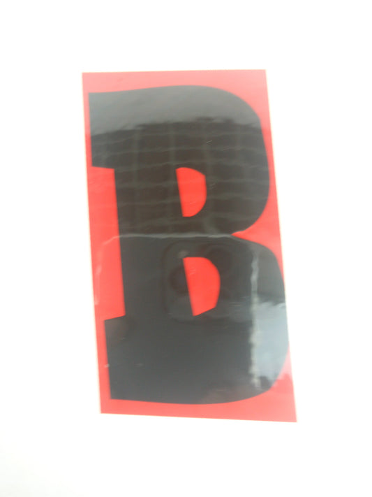 Baker B Clear Red Black 3.75" x 3.25" Sticker